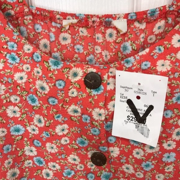 NWOT Orange & Blue Floral Tiered Maxi Dress - Picture 12 of 14